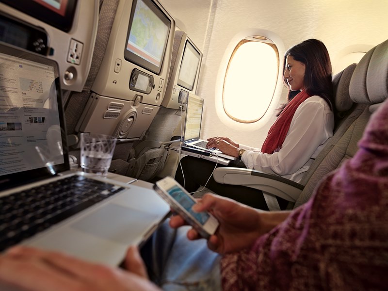 Le wi-fi gratuit des A380 d’Emirates